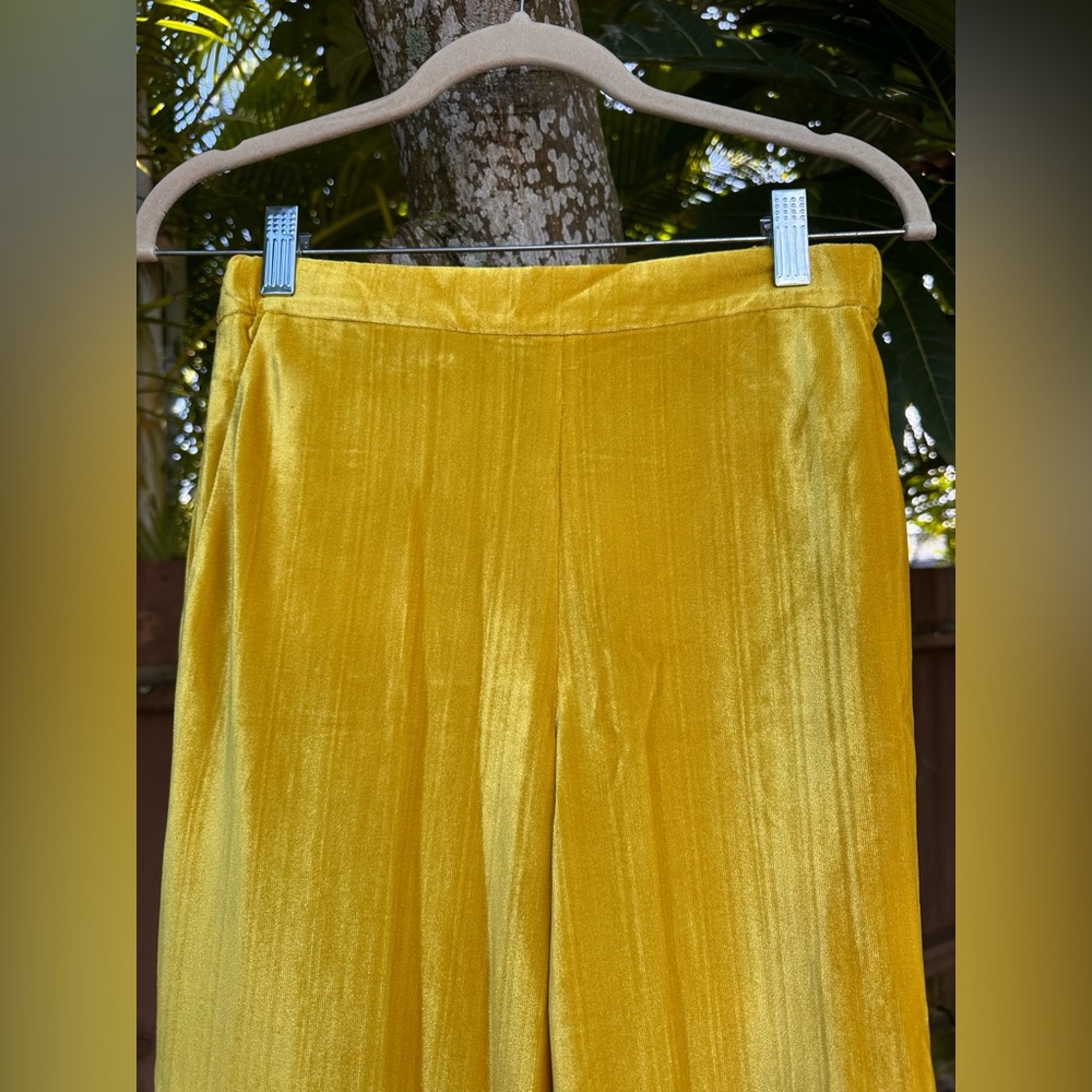 St. John Crushed Velvet Pants Citrine Size XS - Picture 6 of 10